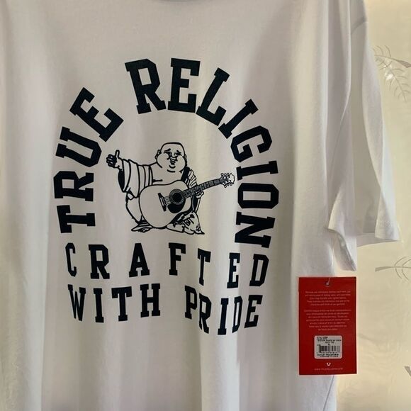 True Religion Buddha crew neck tee white/blue prnt - Picture 2 of 7